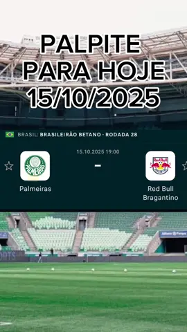 Palpites para o Brasileirão Serie A hoje 15/10/25 #palpitesdefutebol #palpites #flamengo  #futebol #Palmeiras 