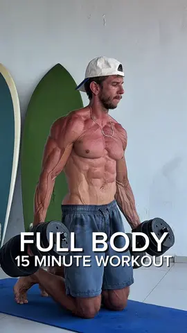 🚀 15 MINUTE FULL BODY WORKOUT ⏰ 3 sets | 30 sec work | 30 sec rest 1️⃣ Clean & Press 2️⃣ Front Raise for Chest 3️⃣ Over Shoulder Toss 4️⃣ Reverse Curl 5️⃣ Pop Squat 🤝 Share | Save | Try   #Fitness #fullbodyworkout #dumbbellworkout #workoutfromhome #hiit 