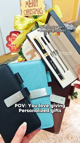 Replying to @travelwith_joshua Perfect gift idea for him and her 📓✒️✨ Personalized Leather Notebook + Personalized pen 💯 #personalizedgiftidea #giftidea #personalizedpen #personalizednotebook #leathernotebook 