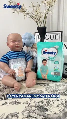 1 ball isinya udah sebanyak ini moms! Sweety Cloud Soft bahannya udah extra lembut, karetnya elastis jadi bikin si kecil nyaman seharian #promo #rekomendasi #popok #diapers 
