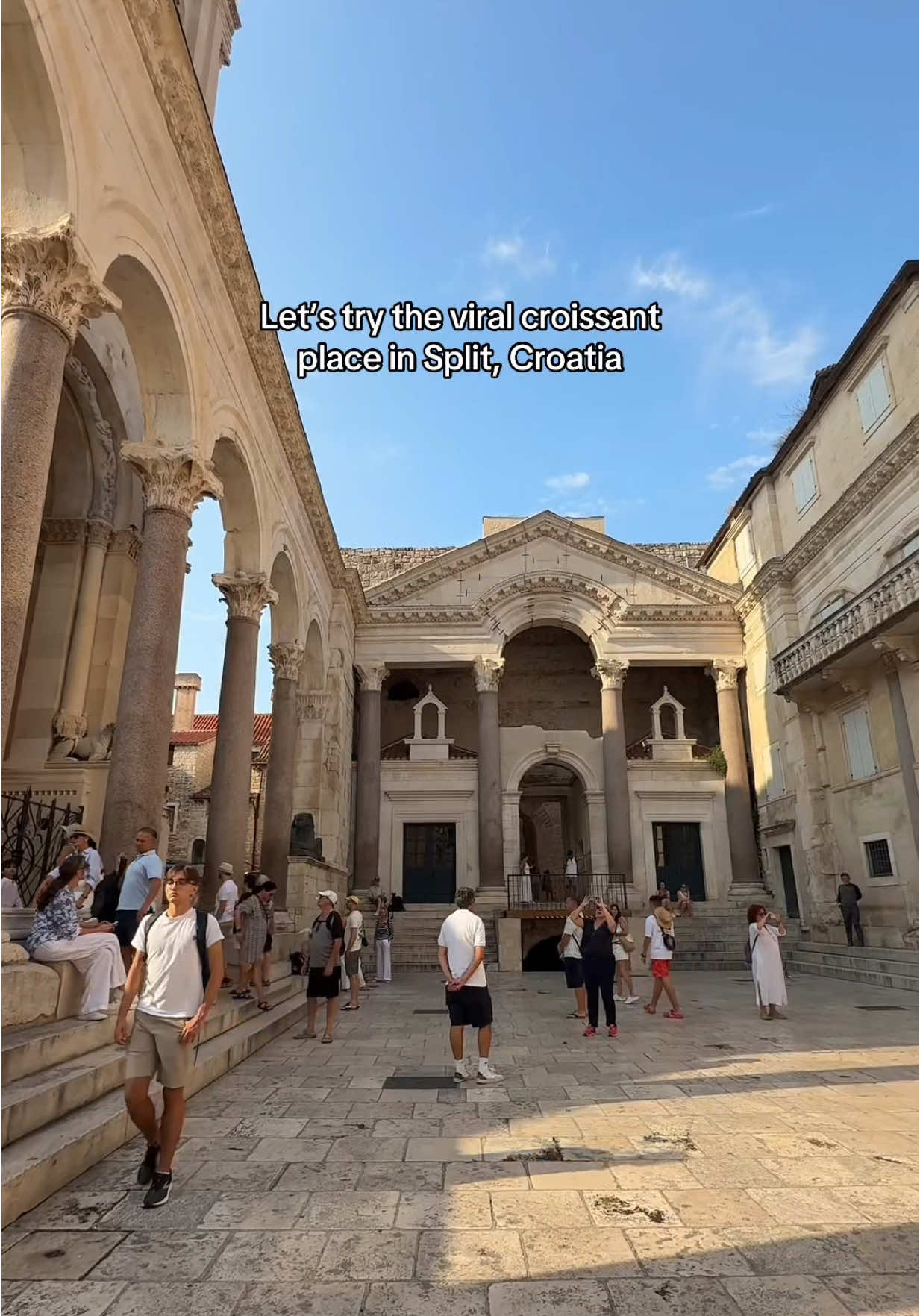 Stuffed croissants in Split, Croatia 🥐  #split #croatia #croassan #fyp #travel 