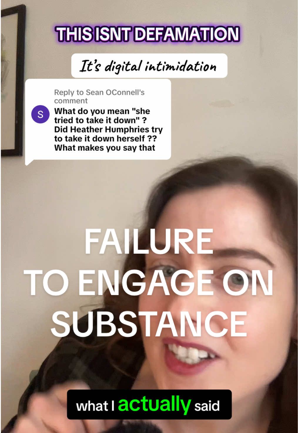 Replying to @Sean OConnell And just to be clear — if someone really thought they had a defamation case, they’d have sent me a legal letter. That’s how it works: a solicitor names the exact lines they’re disputing and serves a notice that’s valid for the country the person actually lives in. My contact email is right there in my bio. It’s not hard to reach me. Instead, they used a moderation tool on TikTok. That’s not law, that’s optics — it creates the illusion of legal action without the accountability that comes with it. Unless a proper letter lands that’s legally valid for the UK, this is just intimidation by process, not a defamation claim. #ireland2025   #irishpolitics   #freespeech #digitalservicesact  #stopcensorship                                                                      