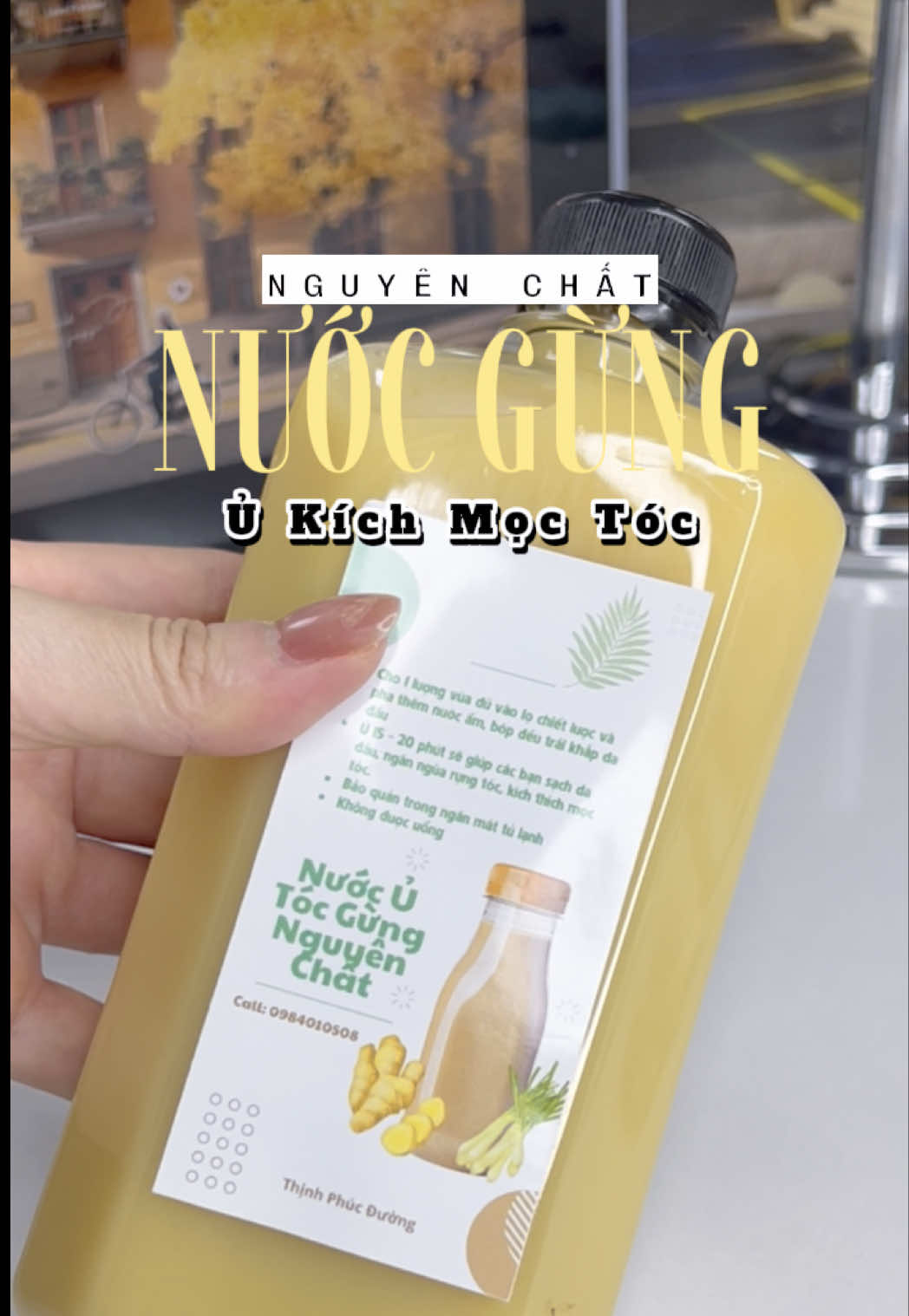 Tui tự giã gừng tươi để ủ tóc rồi nhưng nay biết có bán nước gừng  sẵn thì tiện bao nhiêu luôn ý 👍 #nvuyummy08 #chamtoc #moctoc #ugung #nuocgungutoc