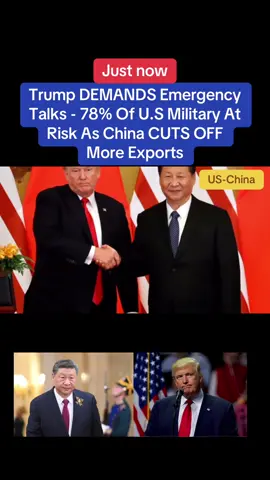 Trump DEMANDS Emergency Talks - 78% Of U.S Military At Risk As China CUTS OFF More Exports When China suddenly halts rare earth exports, the world's most powerful military grinds to a stop. This video uncovers how 78% of America's weapons-from F-35 fighter jets to missile guidance systems-depend on Chinese-controlled minerals, and why Beijing's export ban has triggered panic across Washington and Wall Street. Featuring verified data from Reuters, Bloomberg, the Financial Times, and U.S. defense reports, this investigation breaks down the new economic battlefield where supply chains decide wars. Watch as President Donald Trump faces Beijing's rare earth squeeze, factories freeze production, and global markets When China suddenly halts rare earth exports, the world's most powerful military grinds to a stop. This video uncovers how 78% of America's weapons-from F-35 fighter jets to missile guidance systems-depend on Chinese-controlled minerals, and why Beijing's export ban has triggered panic across Washington and Wall Street. Featuring verified data from Reuters, Bloomberg, the Financial Times, and U.S. defense reports, this investigation breaks down the new economic battlefield where supply chains decide wars. Watch as President Donald Trump faces Beijing's rare earth squeeze, factories freeze production, and global markets When China suddenly halts rare earth exports, the world's most powerful military grinds to a stop. This video uncovers how 78% of America's weapons-from F-35 fighter jets to missile guidance systems-depend on Chinese-controlled minerals, and why Beijing's export ban has triggered panic across Washington and Wall Street. Featuring verified data from Reuters, Bloomberg, the Financial Times, and U.S. defense reports, this investigation breaks down the new economic battlefield where supply chains decide wars. Watch as President Donald Trump faces Beijing's rare earth squeeze, factories freeze production, and global markets When China suddenly halts rare earth exports, the world's most powerful military grinds to a stop. This video uncovers how 78% of America's weapons-from F-35 fighter jets to missile guidance systems-depend on Chinese-controlled minerals, and why Beijing's export ban has triggered panic across Washington and Wall Street. Featuring verified data from Reuters, Bloomberg, the Financial Times, and U.S. defense reports, this investigation breaks down the new economic battlefield where supply chains decide wars. Watch as President Donald Trump faces Beijing's rare earth squeeze, factories freeze production, and global markets When China suddenly halts rare earth exports, the world's most powerful military grinds to a stop. This video uncovers how 78% of America's weapons-from F-35 fighter jets to missile guidance systems-depend on Chinese-controlled minerals, and why Beijing's export ban has triggered panic across Washington and Wall Street. Featuring verified data from Reuters, Bloomberg, the Financial Times, and U.S. defense reports, this investigation breaks down the new economic battlefield where supply chains decide wars. Watch as President Donald Trump faces Beijing's rare earth squeeze, factories freeze production, and global markets When China suddenly halts rare earth exports, the world's most powerful military grinds to a stop. This video uncovers how 78% of America's weapons-from F-35 fighter jets to missile guidance systems-depend on Chinese-controlled minerals, and why Beijing's export ban has triggered panic across Washington and Wall Street. Featuring verified data from Reuters, Bloomberg, the Financial Times, and U.S. defense reports, this investigation breaks down the new economic battlefield where supply chains decide wars. Watch as President Donald Trump faces Beijing's rare earth squeeze, factories freeze production, and global markets #usa #china #fyp #foryou #foryoupage 