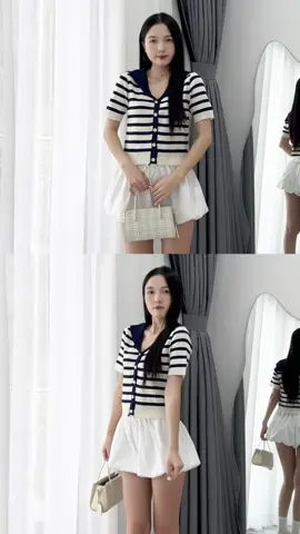 Áo len kẻ thuỷ thủ #thuhoai131220 #outfit #review 