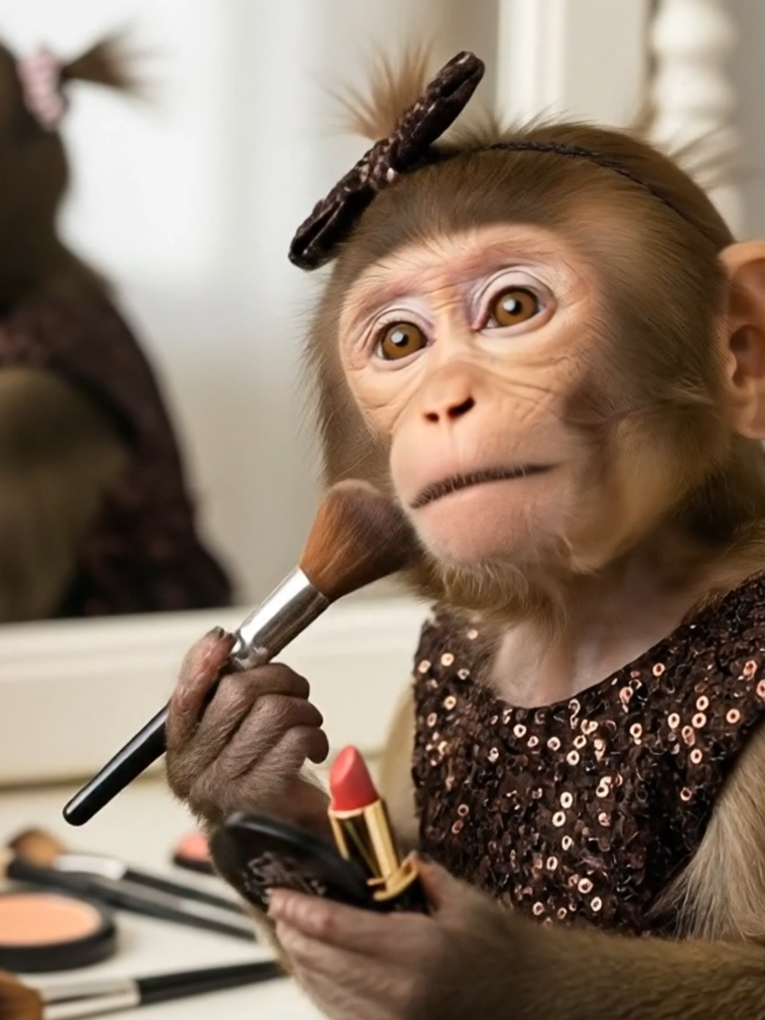 Dil p pathar rakh k munh p makeup kr lia🤣😂🤣😜#aigrace2 #ForYou #FYP #FunnyMonkey #ViralVideo  #FunnyContent #ComedyVideo #TikTokFunny