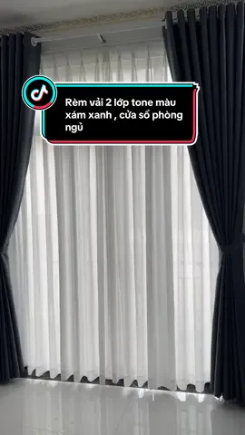Mẫu rèm vải 2 lớp Tone màu xám xanh cho khách lên rèm cực kỳ sang nek , cản nắng cản ánh sáng lên 98% , mẫu đẹp anh chị tham khảo nek #xuhuong #rèm #xuhuongtiktok 