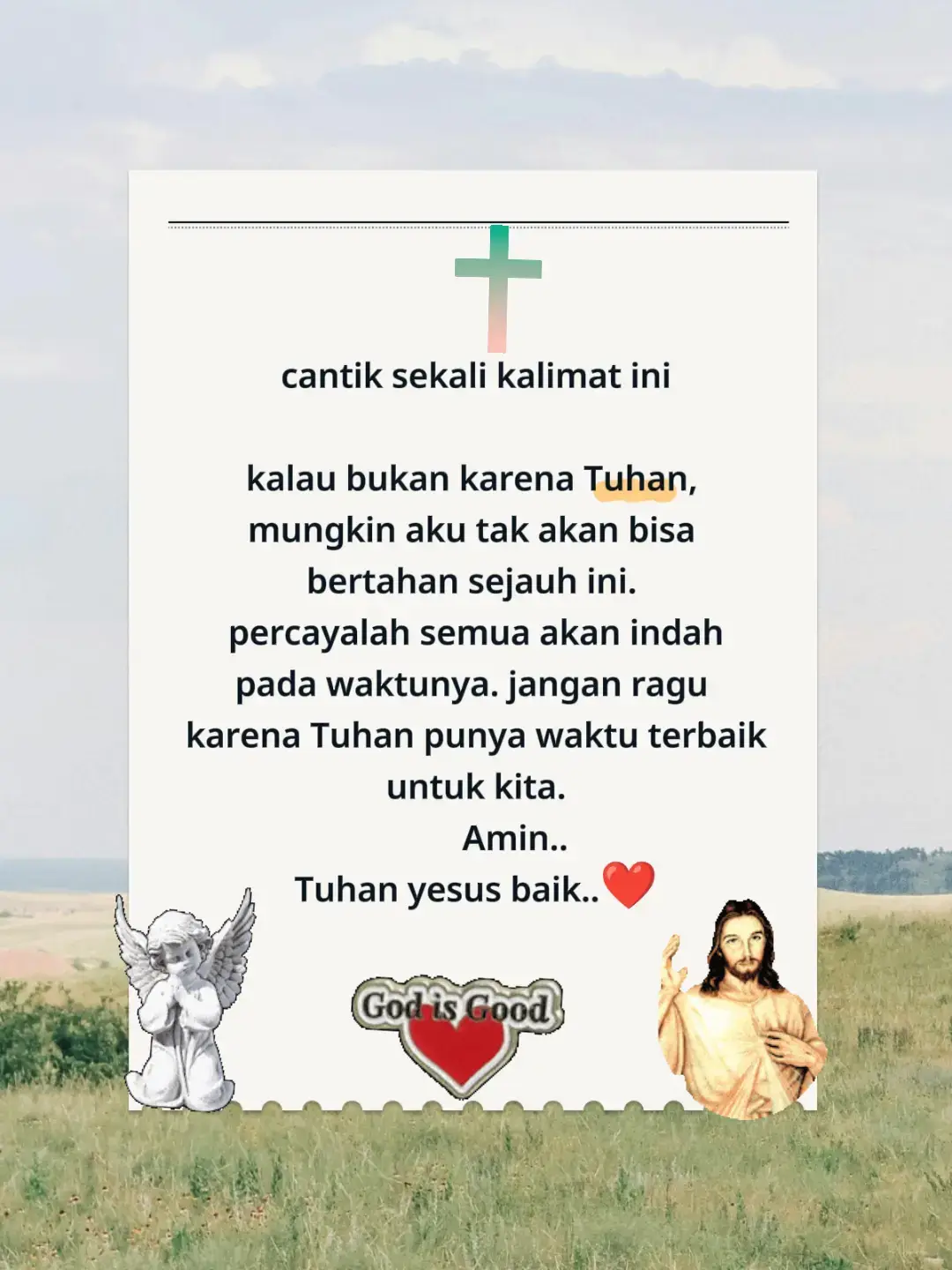 Terimakasih Tuhan engkau telah menolongku,  dan selalu memberi kekuatan sampai sejauh ini#katolik #tianjuan #fyppppppppppppppppppppppp 