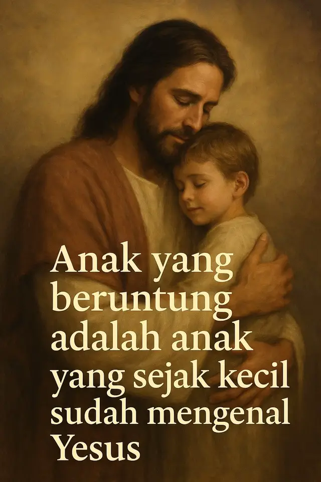 📖 Markus 10:13–16 (TB) Lalu orang membawa anak-anak kecil kepada Yesus supaya Ia menjamah mereka; tetapi murid-murid-Nya memarahi orang-orang itu. Ketika Yesus melihat hal itu, Ia marah dan berkata kepada mereka: “Biarkan anak-anak itu datang kepada-Ku, jangan menghalang-halangi mereka, sebab orang-orang yang seperti itulah yang empunya Kerajaan Allah.” Aku berkata kepadamu: Sesungguhnya barangsiapa tidak menyambut Kerajaan Allah seperti seorang anak kecil, ia tidak akan masuk ke dalamnya.” Lalu Ia memeluk anak-anak itu dan sambil meletakkan tangan-Nya atas mereka, Ia memberkati mereka. Yesus tidak pernah memandang remeh anak kecil. Di mata dunia, anak-anak mungkin dianggap belum berarti banyak, belum bisa memberi, atau belum tahu apa-apa. Namun bagi Yesus, hati mereka yang polos, tulus, dan penuh percaya adalah gambaran iman sejati — iman yang sederhana tapi murni. Ketika Yesus berkata, “Biarkan anak-anak itu datang kepada-Ku,” Ia sedang membuka pelukan kasih yang tidak menolak siapa pun. Ia ingin setiap anak merasa aman di dalam kasih-Nya, tanpa takut, tanpa syarat. Pelukan Yesus bukan sekadar kehangatan, tapi jaminan kasih dan keselamatan bagi setiap jiwa yang mau percaya kepada-Nya seperti anak kecil 🙏 Refleksi Pribadi: 	•	Apakah aku masih memiliki hati yang polos seperti anak kecil di hadapan Tuhan? 	•	Apakah aku membantu anak-anak di sekitarku mengenal Yesus lebih dalam setiap hari?