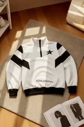 putihnya itu lohh🫵🏻😎🤍🤍 #halfzippersweater #sweater #OOTD #fypage #lewatberanda 