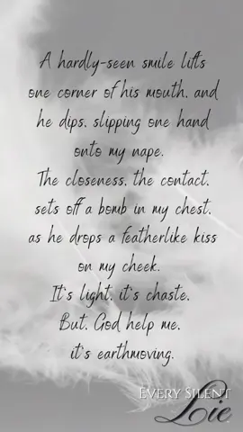 It’s just a kiss. But . . . it isn’t.  Up next, something to break you and heal you 💔 In a world where love feels like a dangerous game, one woman must face her fears and a past that haunts her. Get ready to be swept away by a story of forgiveness, vulnerability, and the power of love in Every Silent Lie. Camryn Moore doesn’t do December. Not the parties. Not the memories. Not the pain. She buries herself in boardrooms by day and dirty martinis by night, trading connection for control. As a high-powered CFO, she’s unshakeable. Untouchable. But behind the sharp suits and sharper tongue is a woman slowly unravelling. Then she meets him. A stranger. A spark. A moment that should’ve meant nothing somehow changes everything. Dec is charming, handsome, reserved, and maddeningly perceptive. He seems to see every crack Camryn hides. But Dec isn’t just a man nursing his own ghosts. He’s hiding truths that could destroy whatever fragile trust is beginning to form between them. In a season she hates, Camryn might have to face the past she’s buried, the love she thought she’d never have. And the man who might just ruin her. #fyp #BookTok #romanceauthor #romancerecs #heartbreaking 