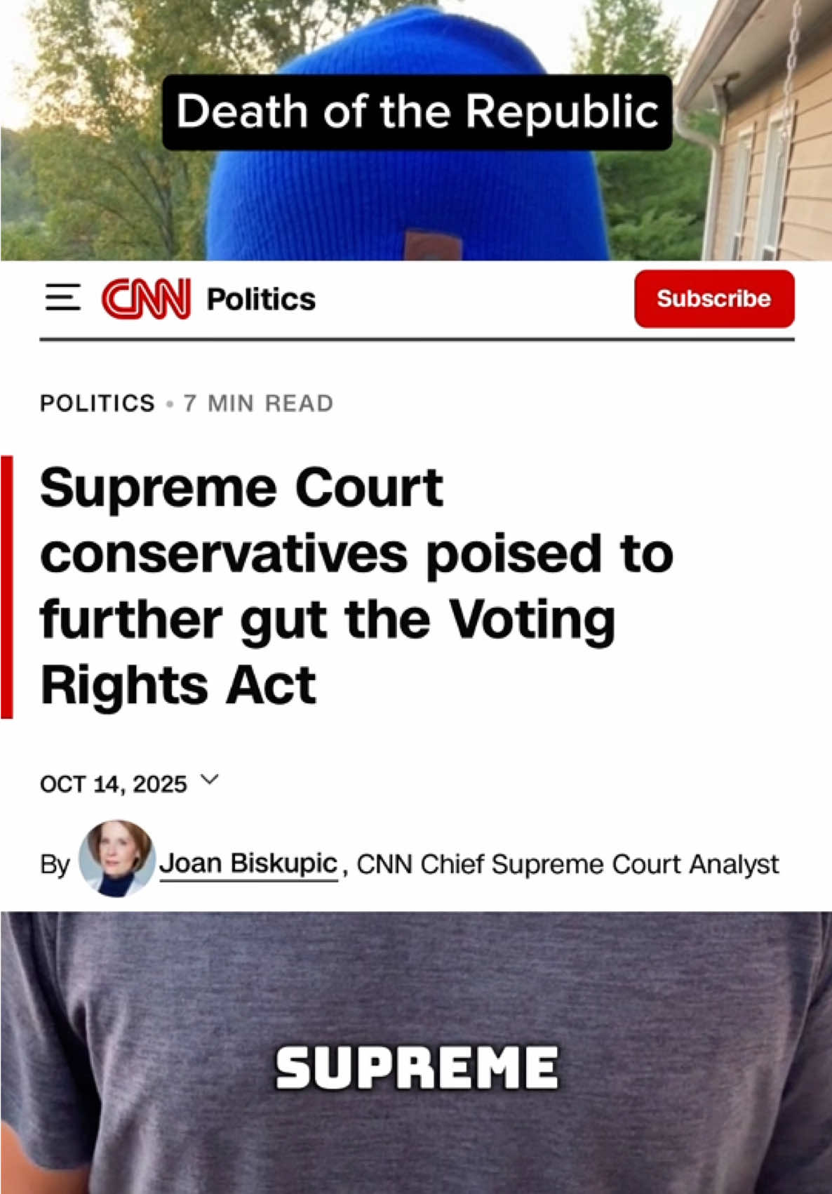 The Supreme Court could gut the Voting Rights Act any day now. When they do, the filibuster will fall, and what’s left of our democracy will fall with it. This is the death of the republic—quiet, legal, and irreversible.