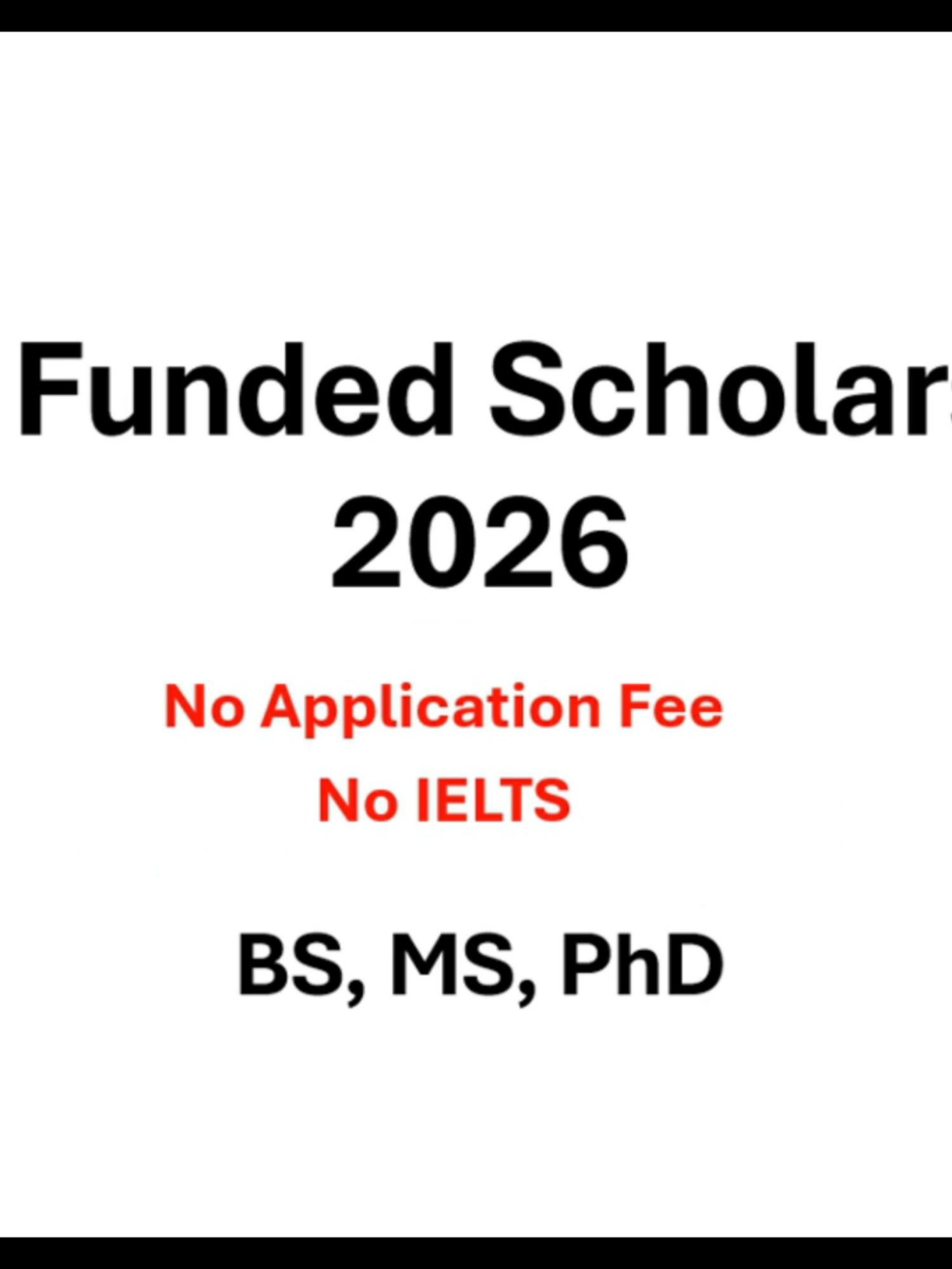 Top 8 Fully Funded Scholarship in 2026! #fullyfundedscholarship #scholarships #foryou #studyabroad #applicationprocess #bachelor #scholarship #applynow #phd #study #master