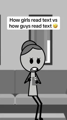 How girls read text vs how guys read text 🤣#tiktok #animation #fyp #girlfriend #boyfriend 