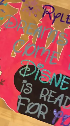 I'm trying my hand at something new... how'd I do? 🫣🥹 This piece was so fun to create & it's for such a special friend of mine who's little girl will soon learn about their Disney plans! 🩷 How exciting!  Do you or someone you know need a banner for their next special event? I can help! #disney #disneyworld #disneyland #disneyparks #bluey #blueytok #bingo #olaf #stitch #disneycastle #handpainted #bannerpainting #crafts #dreamscometrue 