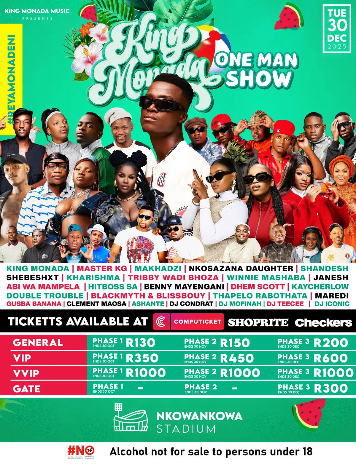 BUY YOUR TICKETS NOW AT SHOPRITE OR CHECKERS BEFORE END OF OCTOBER 🚨🚨🚨 NKOWANKOWA STADIUM... ♥️ PHASE 1 PHASE 1 PHASE 1💃🏽🕺🏽💃🏽🔥🔥🔥🔥🔥 TICKETS OUT UNTIL 30 OCTOBER ..GET YOUR TICKETS NOW AT SHOPRITE/ CHECKERS  OR CLICK ON THE LINK BELOW 👇🏽👇🏽👇🏽👇🏽 #reamonadeni  #MONADAWAREBITXA https://computicket-boxoffice.com/e/king-monadas-one-man-show-BOYbCt