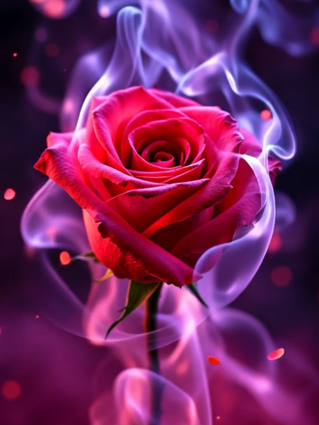 Live Wallpaper | Midnight Rose 🌹 #redrose #mysticalflower #rosemagic #livewallpaper#wallpapervideo #smoke #ai #fyp #floralbeauty
