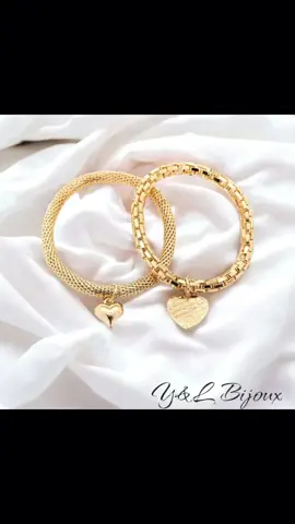 Kit 2 Pulseiras com Pingente Feminino #pulseira #colar #joia #bijou 