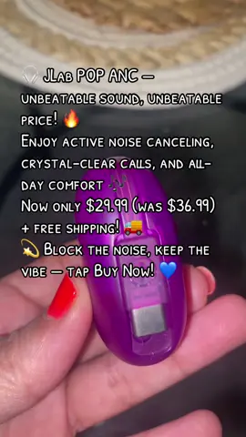 🎧 JLab POP ANC — unbeatable sound, unbeatable price! 🔥 Enjoy active noise canceling, crystal-clear calls, and all-day comfort 🎶 Now only $29.99 (was $36.99) + free shipping! 🚚 💫 Block the noise, keep the vibe — tap Buy Now! 💙 @JLab #curatedtiktokshop #jlab #earbuds #headphones 