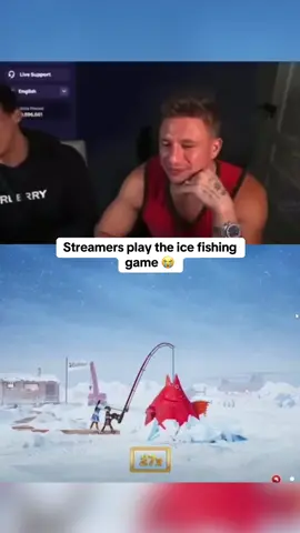 Streamers play the ice fishing game 😭 #kickstreaming 