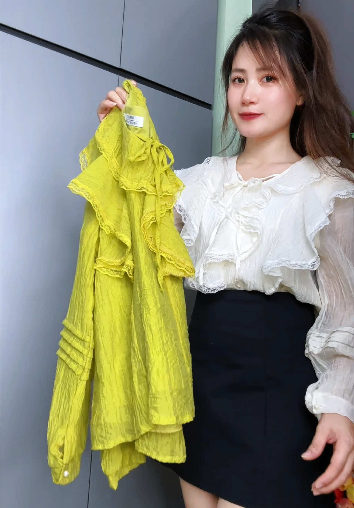 Trả lời @Thị Sech áo sơ mi voan bánh bèo #aosomikieu  #aosominu  #xuhuong  #thoitrangnu  #chuyenhangcute 