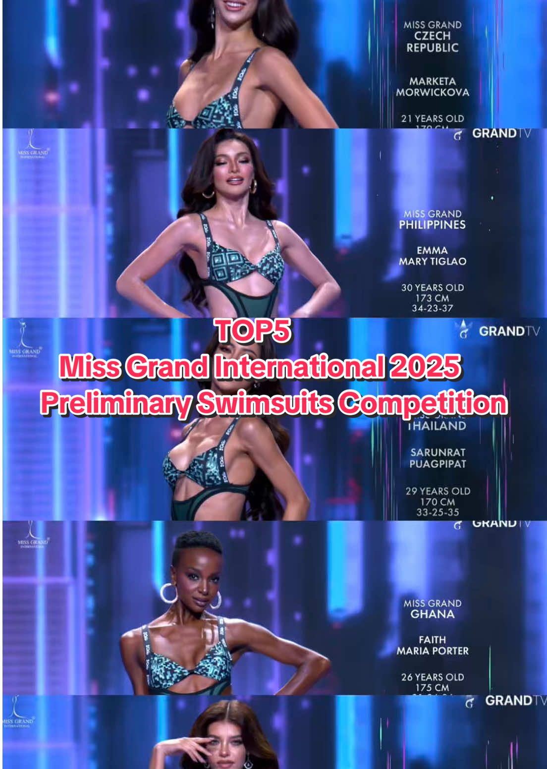 👑Top5 Preliminary Swimsuit Competition Miss Grand International 2025  #missgrandthailand #missgrandphilipines #missgrandguatemala #missgrandghana #missgrandchezhrepublic 