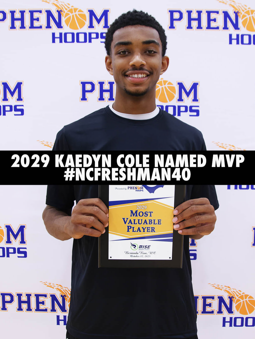 2029 Kaedyn Cole was named the MVP for the #NCFreshman40!!! The 6’7” wing should have a BIG impact his freshman year at Grace Christian…#PhenomHoops #NCTop80