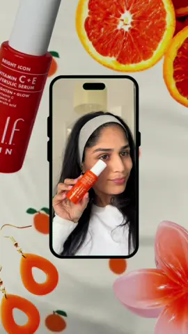 elf’s Vitamin C + E Ferulic Serum keeps your skin bright, even, and soothed! 🧡🍊 Giving you that radiant, post-summer glow all year long!☀️ The secret to that effortless no-makeup skin look 👀  @elfcosmetics @e.l.f. Cosmetics UK @e.l.f. Cosmetics @CXS  #eyeslipsface #elfingamazing #vegan #crueltyfree #vitaminc  uk ugc content creator skincare serum glass skin brown girl asian dry sensitive skin