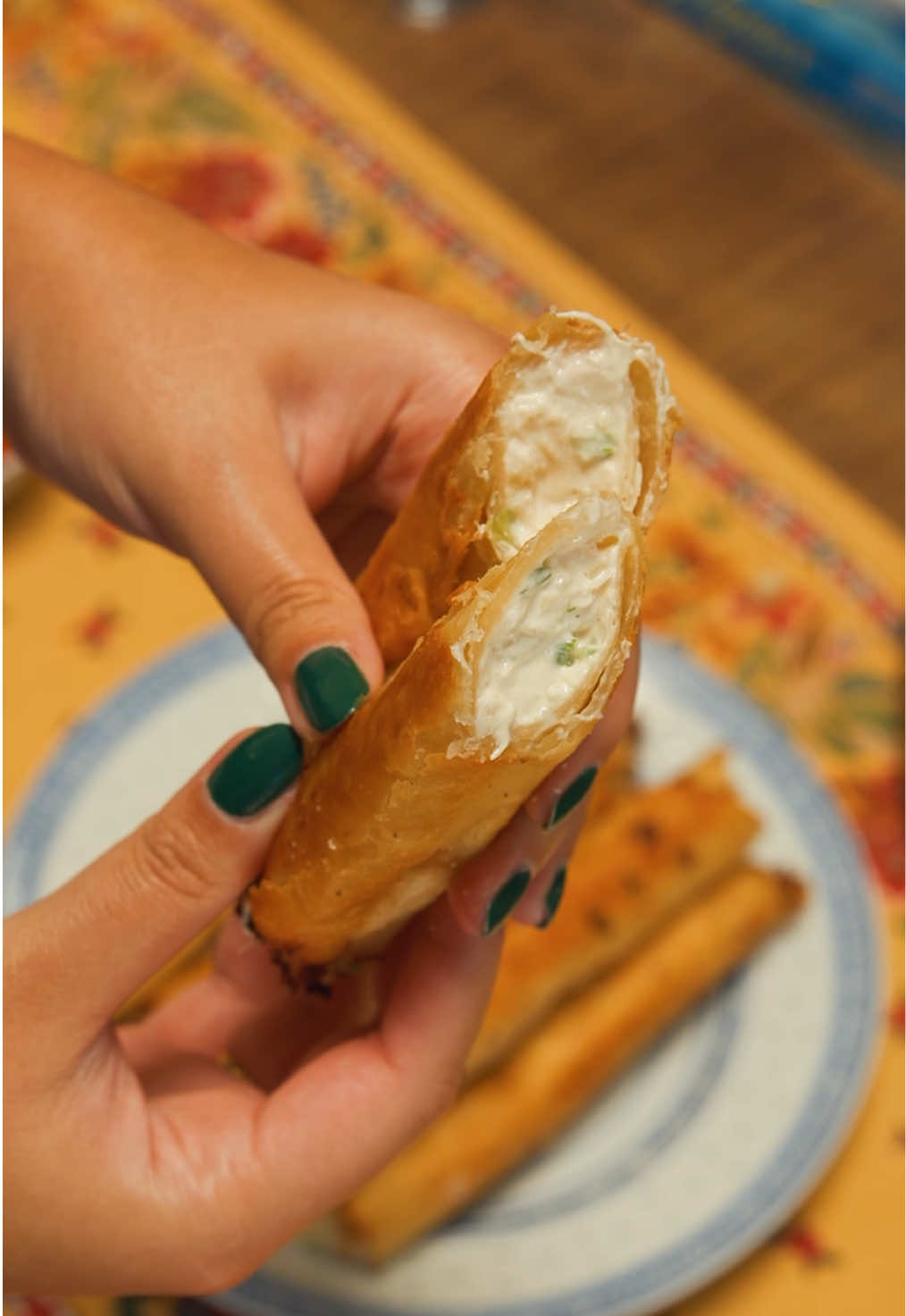 Crab Rangoon Taquitos 🦀  Filling ingredients 8 oz lump crab meat (we used Chicken Of The Sea Premium Crab from @Costco Wholesale) 8 oz cream cheese, softened 2 green onions, finely sliced 1 small garlic clove, minced 1 tsp soy sauce 1 tsp Worcestershire sauce 1 tsp lemon juice ½ tsp sesame oil (optional) ¼ tsp salt A pinch of black pepper Assembly ingredients: 12 flour tortillas (6-inch size) Neutral oil (like canola/vegetable), for frying Sauce: Any sweet chili sauce (we bought ours from Trader Joes, $1.79) Instructions 1. In a bowl, mix together the filling ingredients above except the crab until smooth 2. Gently fold in the crab meat into bowl so it stays a little chunky. 3. Warm the tortillas 4. Heat the tortillas in the microwave (covered with a damp paper towel) for about 20 seconds until soft. 5. Spoon 2 tablespoons of filling along one edge of each tortilla, then roll tightly into a taquito. 6. Secure with a toothpick if needed. 7. Fry or bake 8. To fry, heat about ½ inch of oil in a skillet over medium heat (350°F). 9. Fry taquitos seam-side down first until golden, 1–2 minutes per side. 10. Transfer to paper towels or wire rack to drain. 11. Serve with your favorite sweet chili sauce and enjoy! #crabrangoon #seafood #crab #taquitos #costco
