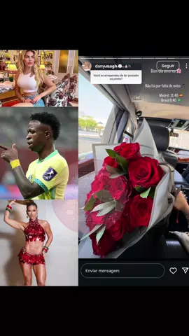 🔥ETITAAAA QUE O BOM DIA JA COMEÇOU DESSE JEITO 🔥 ​A modelo Day Magalhães, que expôs conversas com Vini Jr. (jogador que estava de affair com Virginia Fonseca), foi questionada se se arrependeu de ter publicado os prints. ​Como resposta, a modelo postou uma foto com um luxuoso buquê de rosas em Madri e mandou o recado na legenda:  
