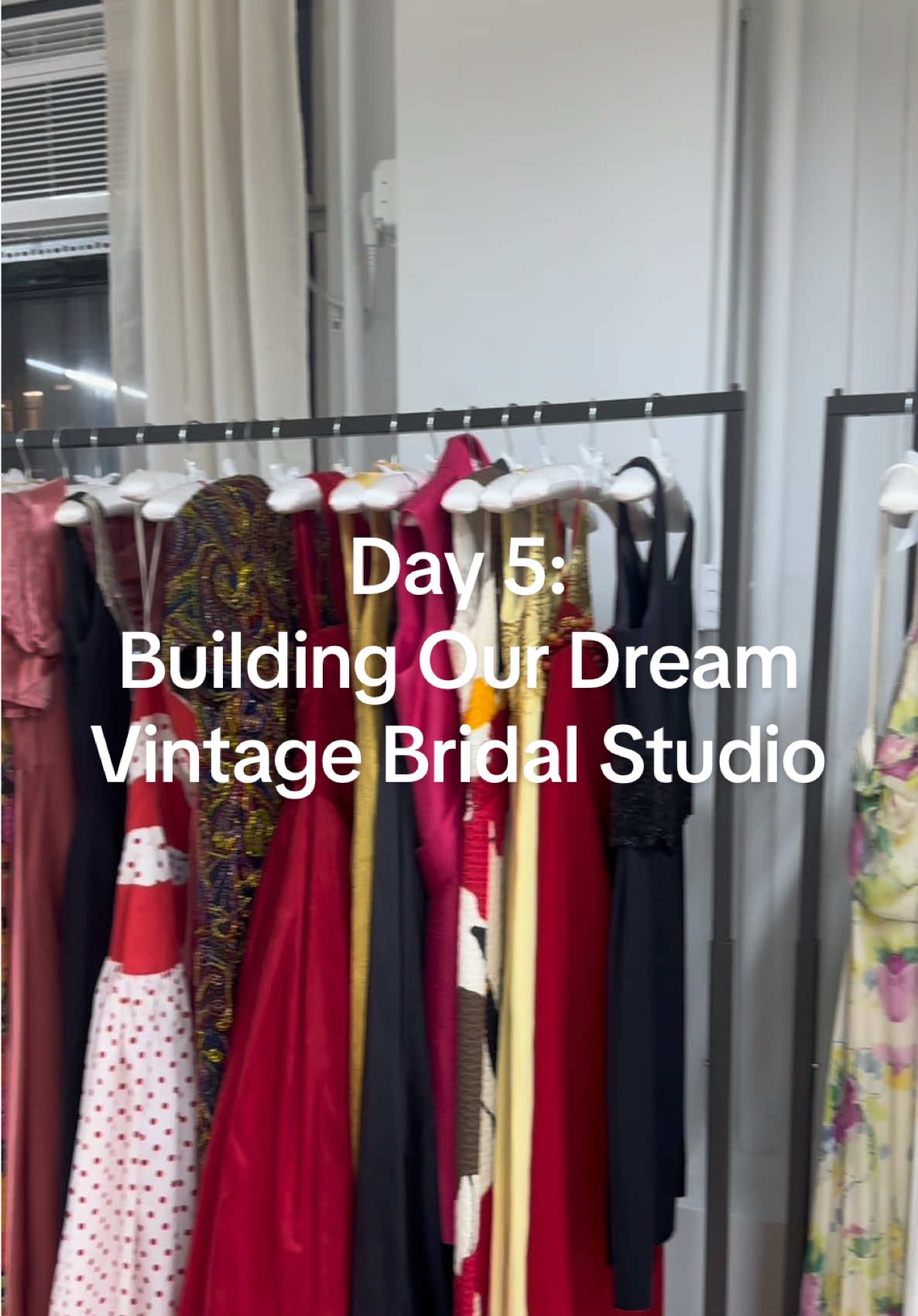 Day 5 of building our dream vintage bridal studio!  #nybfw2022 #vintagebridal #nybridalfashionweek #bridaltiktok 