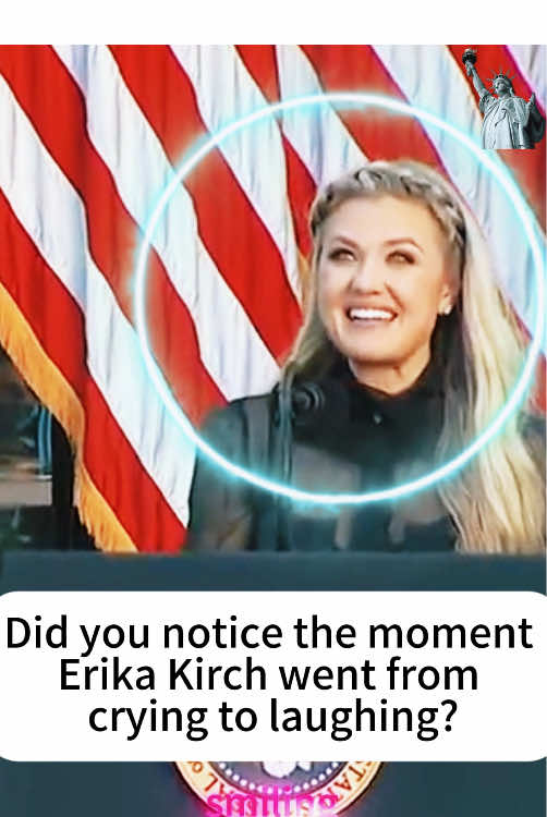 Did you notice the moment Erica Kirk went from crying to laughing?#ericakirk #trump #celebrity #fyp #foryoupage 