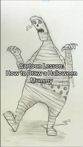 #Cartoon Lesson: How To #Draw a #Halloween Mummy. #Art #Love 