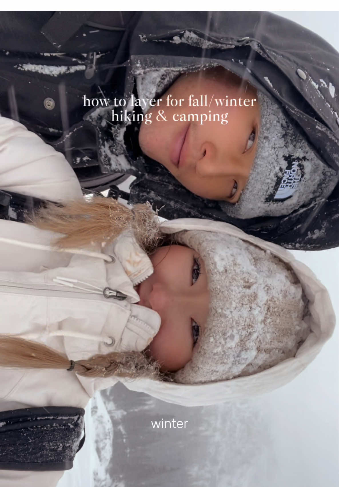 Ive camped and hikes in blizzards and this is how i stay warm 🥰 dont let the cold stop you from getting out into nature 🍂🍁🍃  i like to wear everything super baggy and oversized so i can layer easily underneath  Thermals: @UNIQLO USA and @Under Armour  pants: @an action a day  Puffer & vest: @thenorthface  Shell: @Arc’teryx  Boots: @HOKA  #Hiking #howtolayerforwinter #hikingtips #coldweatheroutfits #hikingoutfit  