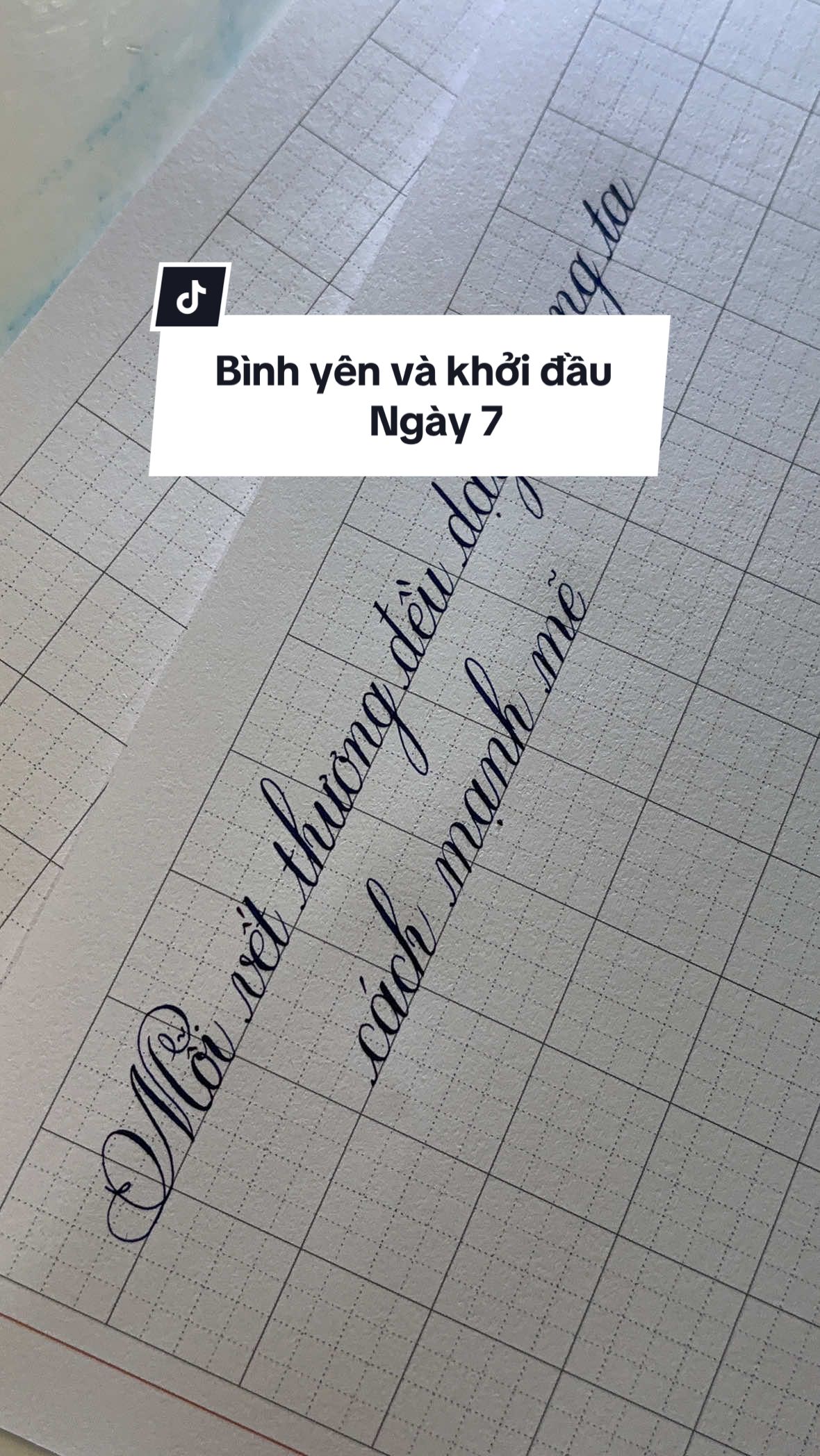 Chủ đề: Bình yên và khởi đầu. Ngày 7: Mọi vết thương đều dạy chúng ta cách mạnh mẽ. #chuviettay #luyenchudep #vietlenyeuthuong #fyp #manhme 