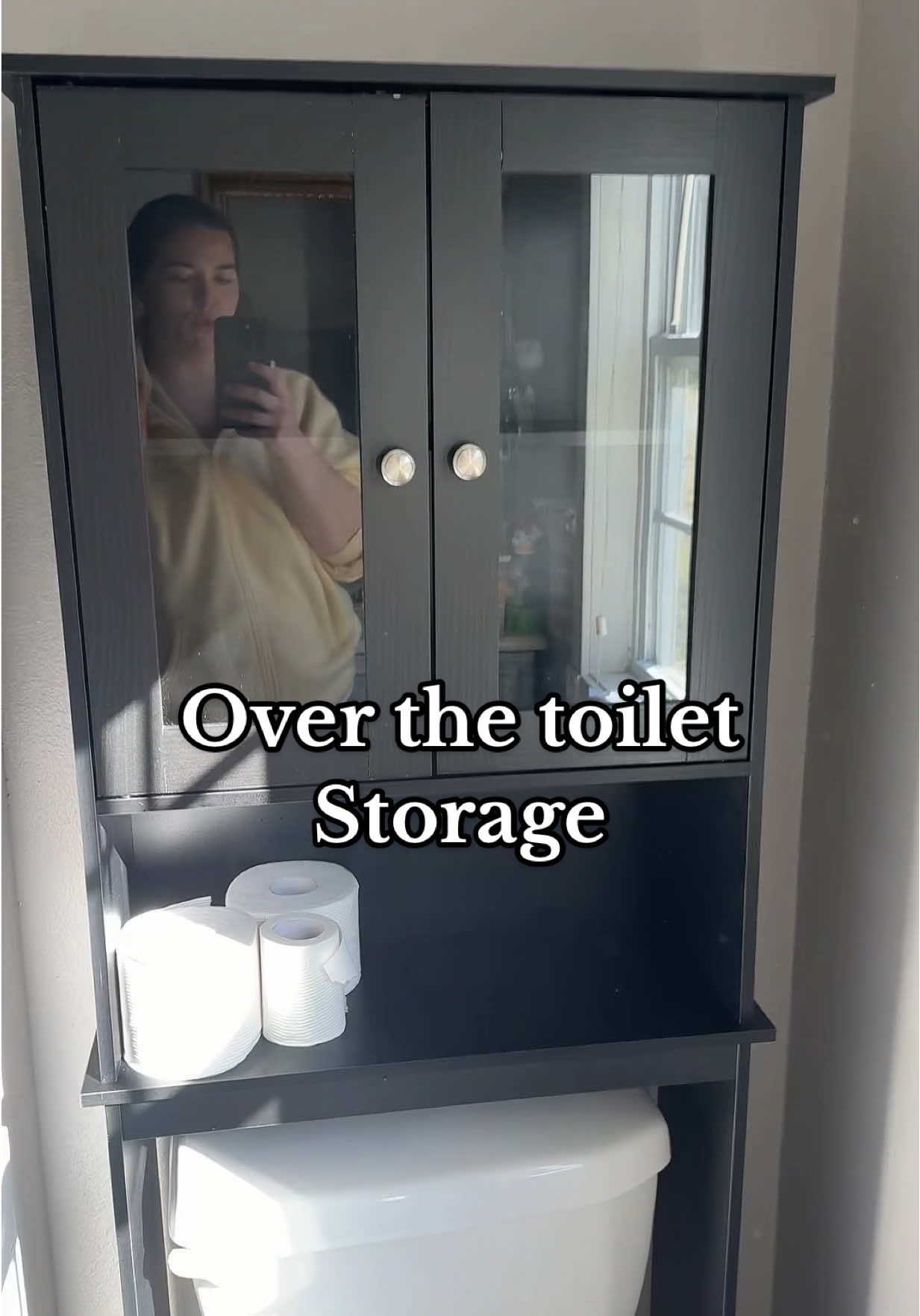 After 5 years of living here, I’m finally making this space feel like mine 🫶 Found the perfect over-the-toilet storage cabinet to actually organize everything without taking up space. It’s clean, modern, and makes such a difference for small bathrooms! #BathroomStorage #OverToiletCabinet #TikTokShopCreatorPicks #furniture #shelving 