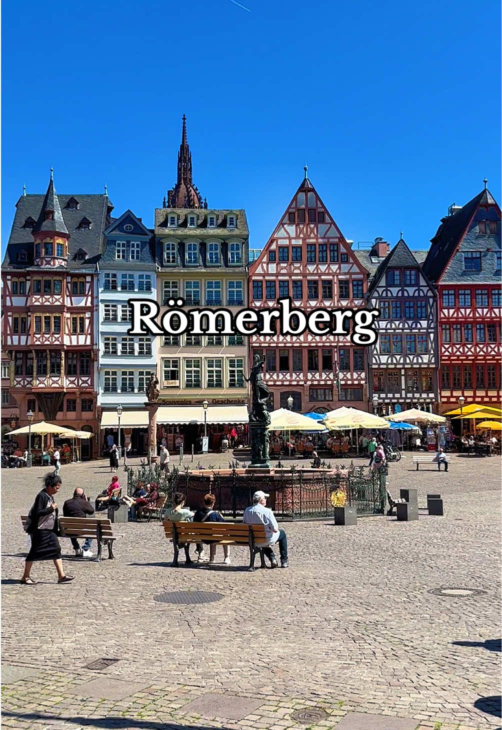 Surrounded by Frankfurt’s modern skyline, Römerberg market square offers a striking contrast with its colourful half-timbered buildings and old world charm 🇩🇪 #Frankfurt #Römerberg #Germany #travel #europe
