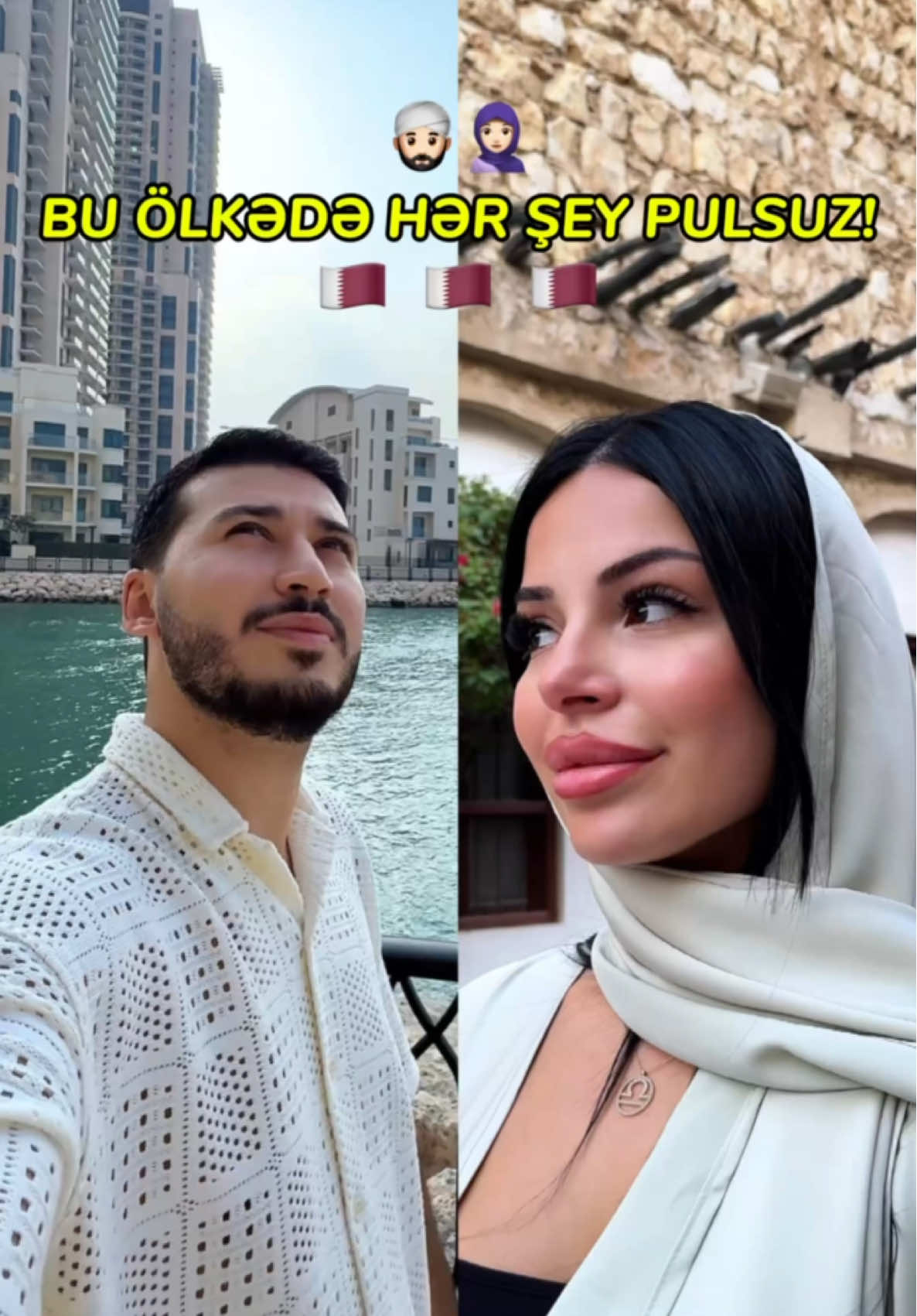 Qatarda həyat doğrudan da fərqlidir!🇶🇦😍 Burda tıxac yoxdur,Heç kim tələsimir, kommunal ödənişlər yoxdur, evlənənlərə dövlət yardım edir və gəlir vergisi belə yoxdur! 3 milyon insan yaşayır, amma yalnız 350 mini yerli Qatarlıdır. Həqiqətən maraqlı ölkə, elə deyilmi? @Hi Travel  🇶🇦 Qatar haqqında az bilinən faktlar: 🏠 Dövlət Qatarlı vətəndaşlara ev və torpaq da hədiyyə edir. 🧠 Təhsil və səhiyyə tamamilə pulsuzdur. 🚔 Cinayət səviyyəsi dünyada ən aşağı olan ölkələrdən biridir — küçədə gecə gəzsən belə tam təhlükəsizdir. 🌡️ Yayda hava 50°C-yə çatır, amma binaların və dayanacaqların hamısında kondisioner var. 🚘 Benzin sudan ucuzdur — 1 litr benzinin qiyməti təxminən 1 AZN civarındadır. 📱 Qatarda demək olar ki, hər kəsin iPhone və ya bahalı avtomobili var. 🎯 Ölkədə demək olar ki, işsiz Qatarlı yoxdur — çünki dövlət hər vətəndaşa maaş verir və çoxu idarəçi və ya dövlət işindədir. 🏟️ Dünya Çempionatından sonra bir çox stadionlar ictimai layihələrə çevrilib.