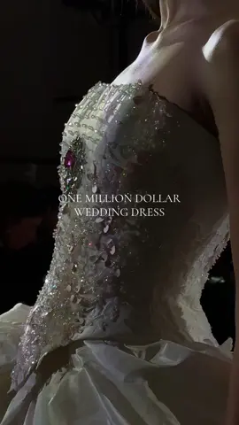 ONE MILLION DOLLAR GOWN. Yeah … you read that right. 🤯 a couture creation featuring a 30-carat natural ruby set in a diamond-studded masterpiece 💎 #bridal #luxury #wedding #contentcreator 