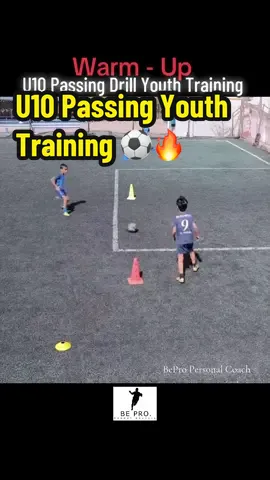 Warm up U10 Passing Drill Youth Training ⚽️💥🔥 #football #training #coaching #fyp #tiktok 