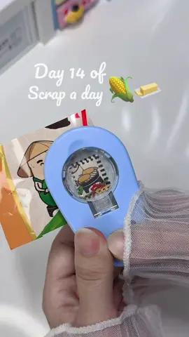 Day 14 of scrap a day 🌽🧈 #scrapbooking #journaling #scrapaday #stamp #asmr