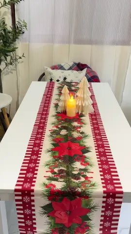 Christmas Table Runner #tablerunner #christmasdecor #christmas #diningtable 