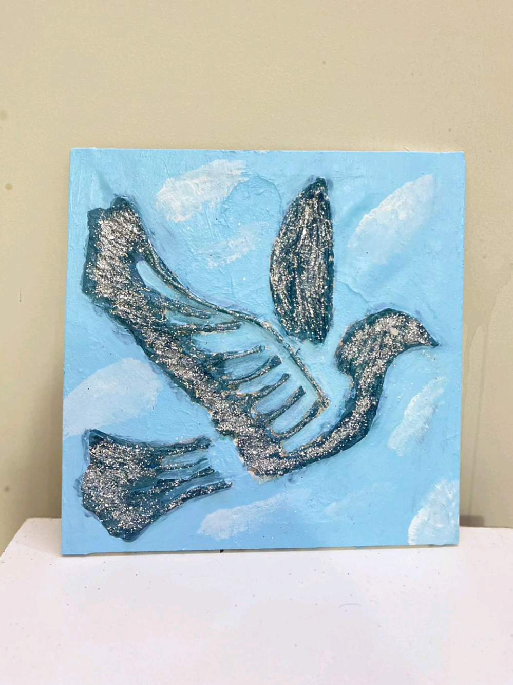 maling bird with texture paint 🎨  #texturedart, #diyart, #arttutorial, #creativeprocess, #creatorsearchinsights 