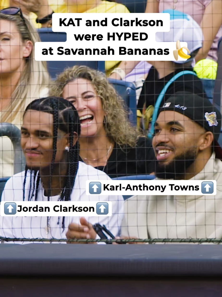 #Sponsored KAT took Clarkson to his first Savannah Bananas game 👀⚾ @Google #savannahbananas #baseball #NBA 