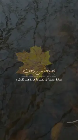 نصيحة من ذهب ✔️🤍 #عبارات #نصيحة 