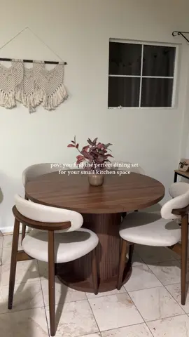 Our family of 4 can finally enjoy our meals together (looking at one another) 🥹 debated for soo long between rectangle and circle - so happy we went with this one!  Available in my Amazon storefront!  #diningtable #diningset #kitchentable #extendabletable 