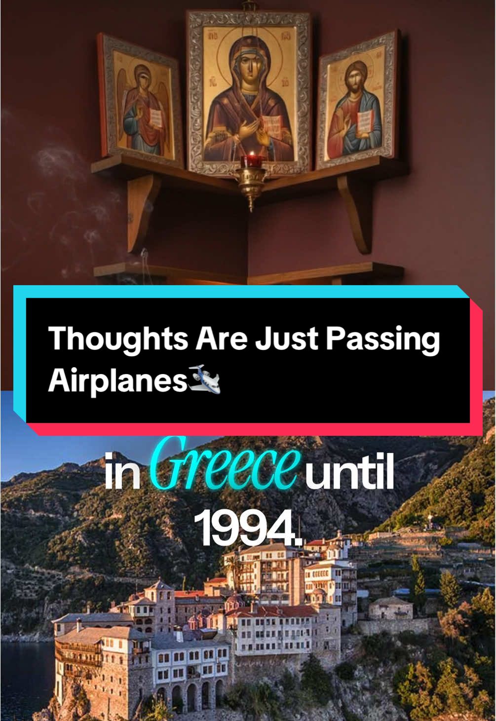 Thoughts Are Just Passing Airplanes: A Spiritual Approach to Anxiety 🙏🏻☦️                                      We explore Saint Paisios's profound wisdom about managing anxiety, using a powerful metaphor of thoughts as airplanes. We discuss how we often mistakenly engage with anxious thoughts, giving them power, and learn how simply observing and not reacting can help these thoughts naturally pass.                     #MentalHealth #Anxiety #SaintPaisios #MindfulThinking #find2god 