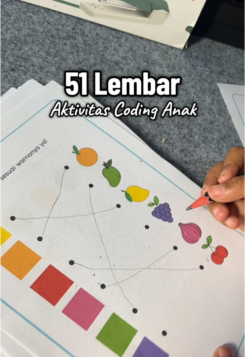 51 Lembar kertas Aktivitas Coding, worksheet coding untuk melatih motorik halus si kecil #worksheetforkids #coding #aktivitascoding #codinganak #saepulreview 