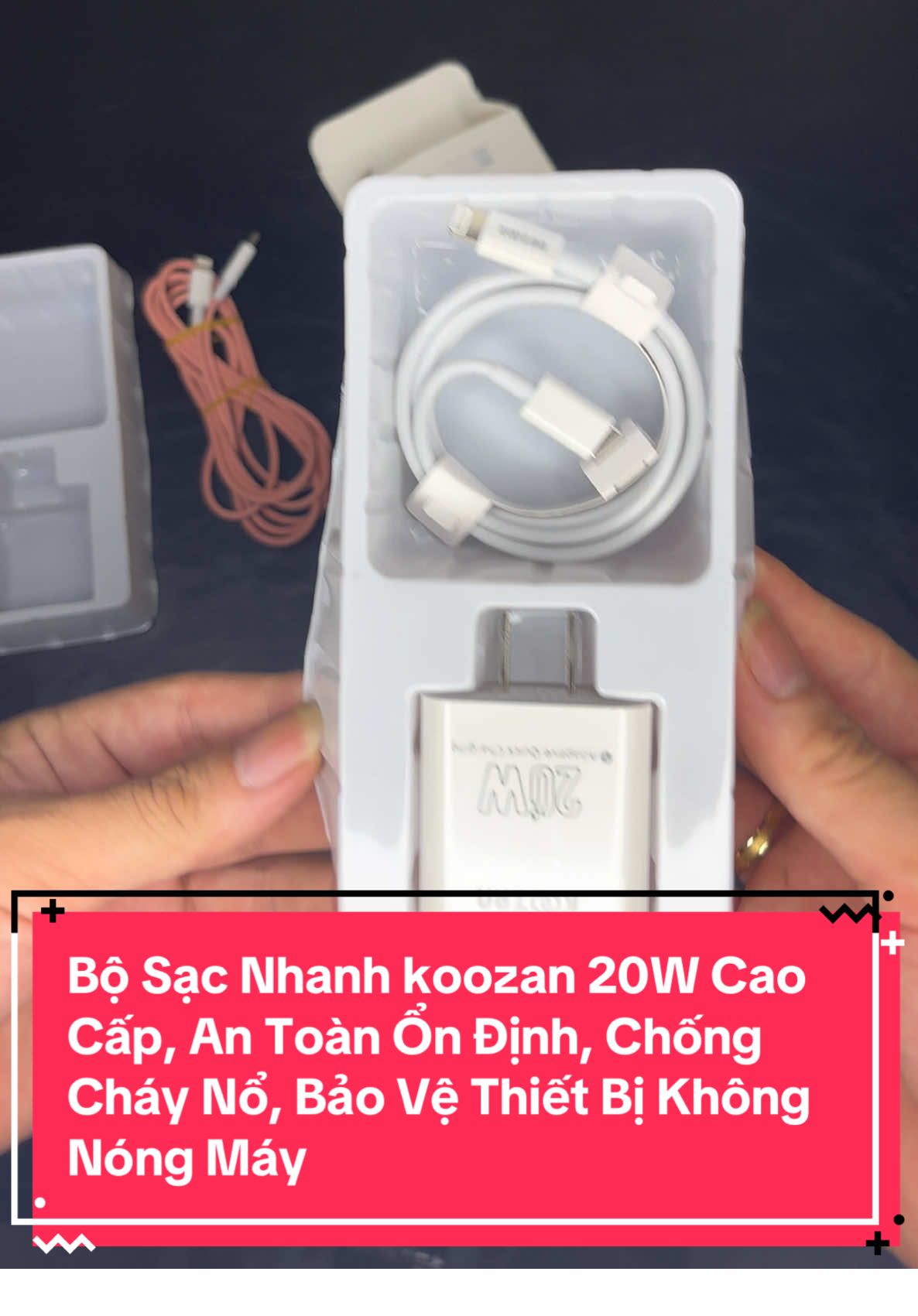 Bộ Sạc Nhanh koozan 20W Cao Cấp, An Toàn Ổn Định, Chống Cháy Nổ, Bảo Vệ Thiết Bị Không Nóng Máy ##sac20w##saciphone##sacnhanhiphone##sac##iphone