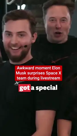 Watch the awkward moment Elon Musk makes a surprise visit to his team during the livestream of a test launch for SpaceX's Flight 11. While two of his employees tried their best to engage in seemingly forced small talk with the billionaire they call their boss, many stream watchers commented and laughed about how uncomfortable they seemed with the interruption in their workday.